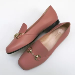 pink gucci loafer with horsebit